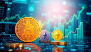 Hình ảnh minh họa thị trường tiền điện tử đầy sáng tạo và tiềm năng.