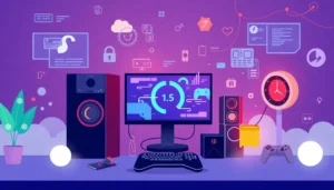 Hình ảnh tổng quan về proxy trong gaming, thể hiện sự hứng khởi và tốc độ vượt trội.