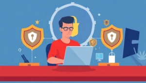 Featured image illustrating a blogger's secure workspace with proxies.