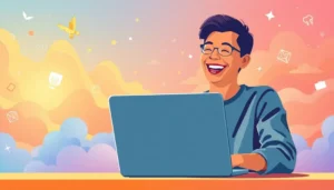 Hình ảnh người dùng hạnh phúc với Internet không giới hạn.