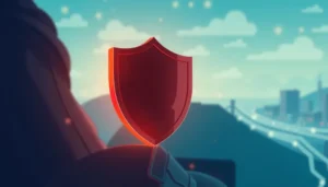 Biểu tượng bảo vệ an toàn trực tuyến với hình ảnh proxy trong môi trường số.