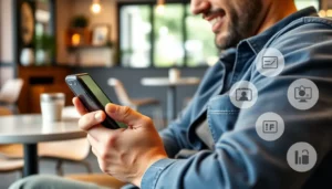 Người dùng hài lòng khi lướt web an toàn bằng proxy trên điện thoại Android.