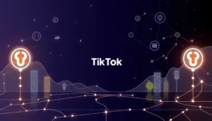 Hình ảnh công nghệ thể hiện mối liên kết giữa TikTok và dịch vụ proxy, thể hiện sự an toàn và tiện lợi.