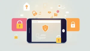 Smartphone đại diện cho bảo mật và quyền riêng tư khi sử dụng proxy.