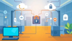 Biểu tượng thể hiện các dịch vụ proxy trong mạng LAN, mang lại tốc độ và bảo mật.