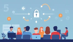 Visual illustration related to the benefits of proxy setup including security and speed.