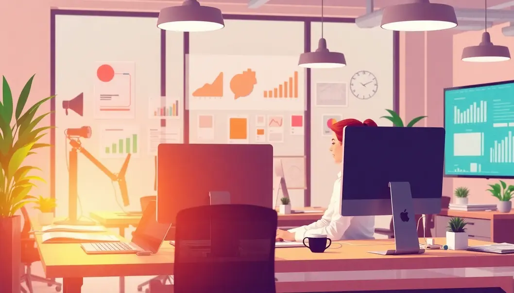 Không gian làm việc hiện đại, biểu tượng cho sự đổi mới và thành công.