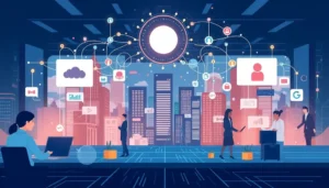 Hình ảnh minh họa kết nối internet tốc độ cao, thể hiện sự hiện đại và hiệu suất cho dịch vụ VPS 1Gbps.