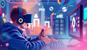 Hình ảnh mô tả sự phấn khởi khi chơi game với VPS.