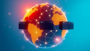 Hình ảnh khái niệm về kết nối toàn cầu với dịch vụ VPS.