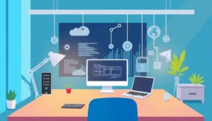 Hình ảnh thể hiện sự phát triển công nghệ và dịch vụ VPS hiệu năng cao.