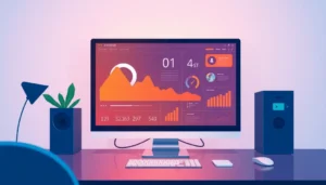 Hình ảnh biểu trưng cho dịch vụ VPS với thông số hiệu suất và thông tin máy chủ.