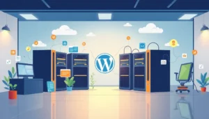 Mô tả hình ảnh thể hiện sự bảo mật và tốc độ của dịch vụ VPS cho WordPress.
