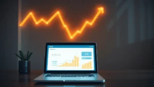 Một chiếc laptop với phân tích thành công của một chiến dịch email marketing.