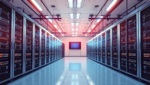 Hình ảnh trung tâm dữ liệu công nghệ cao đặc trưng cho dịch vụ thuê VPS.