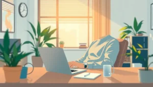 Một người làm việc thoải mái trong không gian văn phòng hiện đại nhờ dịch vụ VPS Cloud.