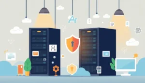 Hình ảnh thể hiện sự an toàn và hiệu quả của VPS Server trong các doanh nghiệp.