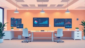 Một không gian văn phòng hiện đại với dịch vụ VPS MySQL.